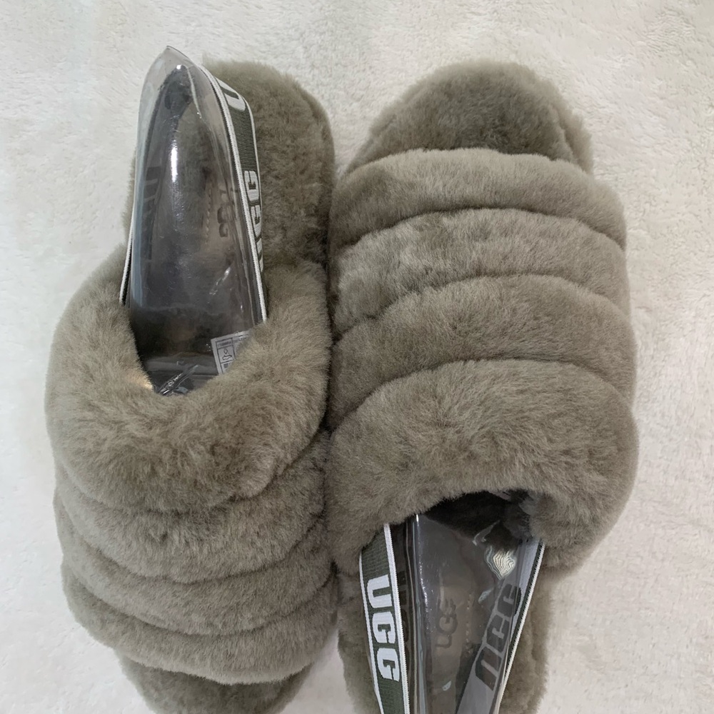 UGG Grayish/Olive Quilted Slippers for Cozy Comfort